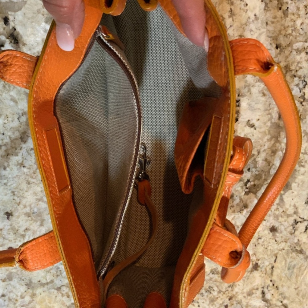 Dooney & Bourke Orange Structured Shoulder Bag - Picture 5 of 6